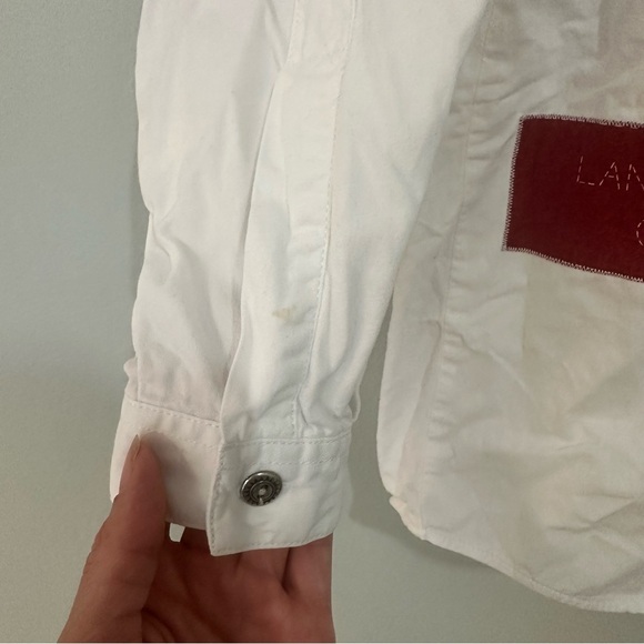 Vintage Authentic Lee Button Front Shirt Patriotic USA Hearts Flag Size Medium - Picture 5 of 12